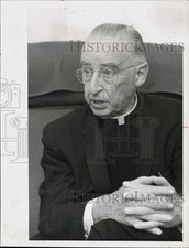 1969 Press Photo Monsignor James Meehan poses at his office - lra80032 picture