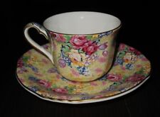Royal Winton England Welbeck Cup & Saucer Chintz Roses on Yellow 1995 picture
