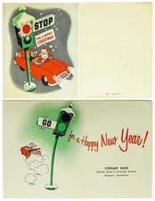 Vintage 1950s Automobilia Christmas Card STOTHART BUICK Westport, Connecticut👀 picture