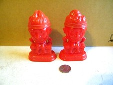 Red Vintage Plastic Humpty Dumpty Salt & Pepper Shakers picture