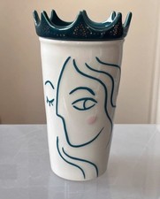 Starbucks Siren Queen Crown Lid Minimalist Line Art Ceramic Mug Collectible Cups picture