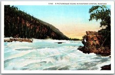 A Picturesque Scene In Kootenai Canyon Montana MT Mountain Rockies Postcard picture