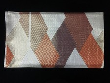 Q0782 Vintage Japanese Kimono Fukuro Obi Belt Silk Woven Geometrics Fashion Art picture