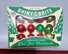 Vtg Lot 12 Shiny Brite Christmas  Ornaments 1 1/4