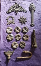 Vintage Antique Fancy Ornate Brass Table Lamp Accents Parts Dragon Head picture