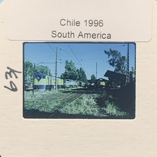 1996 Chile Train Railroad Station 35mm Slide South America Locomotive Vintage picture