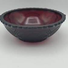 Avon Cape Cod Ruby Red Glass Round Serving Bowl 8.5