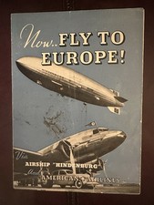 American Airlines-Airship Hindenburg Fly to Europe Brochure Olympics Promo-1936 picture