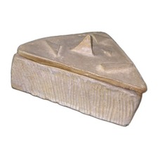 MCM Brutalist Stoneware Trinket Box Lidded Signed Geometric Art Pottery Vintage picture