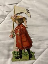 Antique Valentine Girl with Umbrella  picture