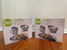 Food Network Colby Stoneware 16Pc Service/4 NEW in Box Plates, Bowls, Mugs Set 2 picture