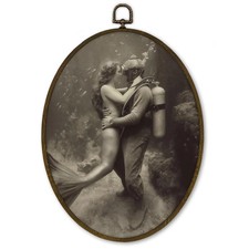 cvjutf Vintage Mermaid Nautical Coastal Wall Art Decor 8.7 x 11.3 inches picture