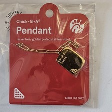 Chick-fil-A Sauce Packet Necklace Golden Plated Stainless Steel NEW Z6 picture