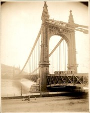 GA228 Early 1900s Original Photo ELISABETH BRIDGE @ TWILIGHT HUNGARY - BUDAPEST picture