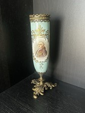 King Louis XVI Robins Egg Blue & Gold Vase Brass Base Rare Antique picture