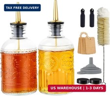Simple Syrup Bottles Set of 2, Glass Coffee Syrup Dispenser Bottles 7 OZ With Me picture