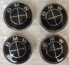 4PCS Black FOR For B-M-W Wheel Rim Cover Hubcaps Emblem Cap Badges 68mm picture