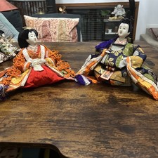 Vintage Japanese Hina Ningyo Emperor and Empress Dolls picture