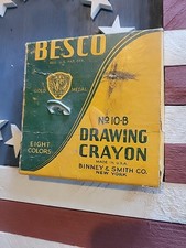 Vintage Besco NO 10-B Anti-Roll Drawing Crayons  Binney & Smith New York picture