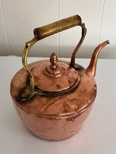 Antique Maurice Cohen & Co. London. Large Heavy Gooseneck Copper Kettle picture