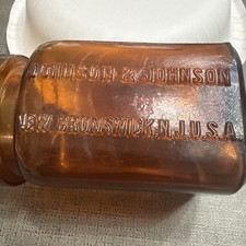 Antique Gauze Jar Johnson & Johnson New Brunswick New Jersey USA 1/2 Pint Rare picture