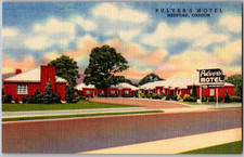 Vintage 1950's Linen Postcard Pulver's Motel Medford Oregon Unposted picture