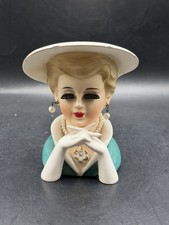 Vintage 1950's MCM Rubens Originals Lady Head Planter Vase #495 Made in Japan picture