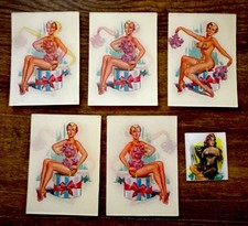 LOT OF 5+ VINTAGE 1950'S BURLESQUE 2 PHASE VARI-VUE RISQUE FAN LADY FLICKER NOS picture