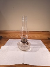 Atq Diamond & Dot Oil Lamp Font Glass Wall Cast Iron Bracket Kerosene Complete picture
