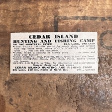 1952 Cedar Island Fish Camp Elk Lake Montreal River Vintage Print Ad Ontario picture