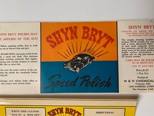 4-1940’s /50’s N.O.S.Car Polish/Paint Can Labels with Car In Perfect Condition picture