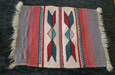 Native American ,Southwestern Hand Woven Small Rug Pre-owned 15 X 15