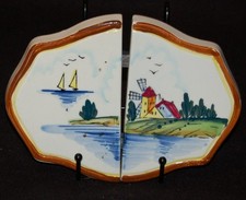 VINTAGE Expandable TRIVET Ceramic Wood Fred Roberts Farm Made in Japan 1970s picture