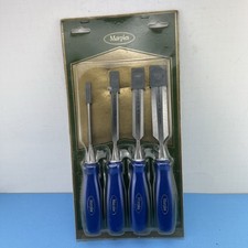Vintage Marple's 4 Pc Bevel Edge Paring Chisel Set Made in England NOS picture