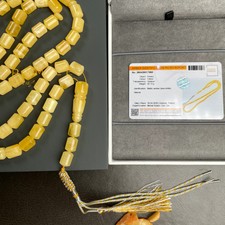Honey Amber Misbaha Tasbih 66 Beads 8x10mm 38.1g Lab certificate picture