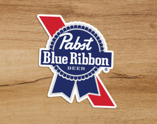 PBR Pabst Blue Ribbon Beer Logo Premium Quality Vinyl Large Sticker Decal 4 inch picture