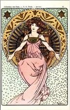 Alphonse Mucha Art Nouveau Woman 1902 Print Postcard 1978 Ltd Ed 00919/1000 picture