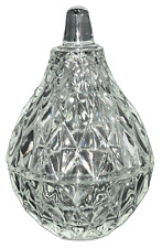 Trinket Jar Truly Lovely  Clear Crystal Cut Glass Pear Shape 4