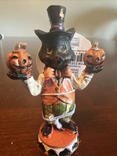Halloween Miniature Black Cat Pumpkin Fairy Garden Dollhouse Barnyard Animal picture