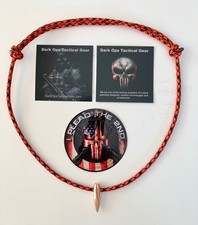 Sniper HOG TOOTH Paracord .30 Cal ...Necklace ...+ 1 Decal   ...Orange/Black picture