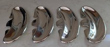 4 Vtg Stainless Steel Clip-On Plate Fish Bone Condiment Dish Tray Plate Holder picture