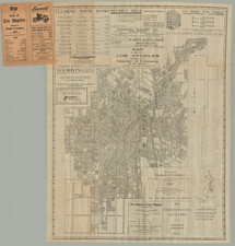 1907 Chamber of Commerce Map of the City of Los Angeles, Early Automobile Ads picture