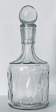 Mid Century Modern Decanter Bottle Carafe Glass Ball Stopper VTG Bar Cart MCM picture