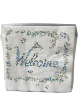 Vintage 15 Rust Craft Brownie Beverage Napkins Welcome Floral Estate 10