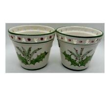 Pair of RCCL Hand Painted Basket, Planter, Vase Made In Portugal Signed picture