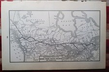 ~1906 Train Route Map GRAND TRUNK PACIFIC RAILWAY Canada Railroad & Connections picture