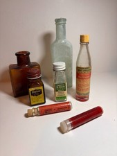 Antique Lot of Medicine Bottles Pharmacy Drug Store items picture