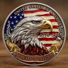 America 250th Anniversary Commemorative Challenge Coin, Patriotic Gifts picture