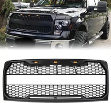 Front Bumper Grille W/LED Lights Fit for 2009-2014 Ford F150 F-150 | with 3Pcs A picture