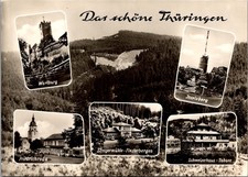 Thueringen East Germany Multiview Sepia DDR Stamp Real Photo RPPC Postcard picture